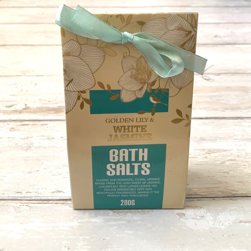 Golden Lily & White Jasmine Bath Salts Classic & Romantic Floral Aromas NEW